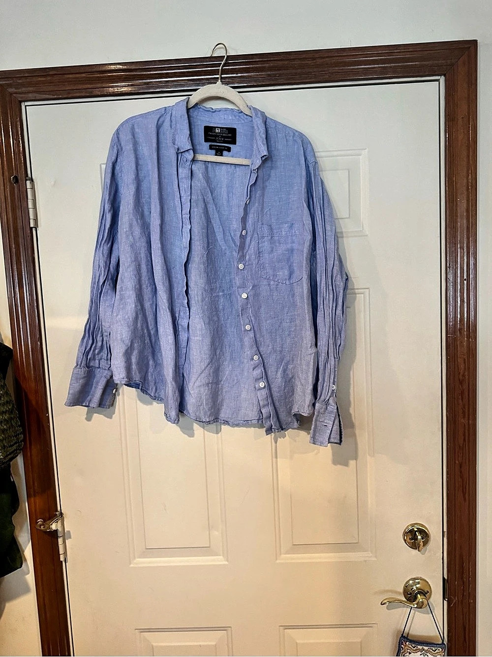 J Crew Garçon Classic Fit Linen Button Down Shirt in Blue Size Medium